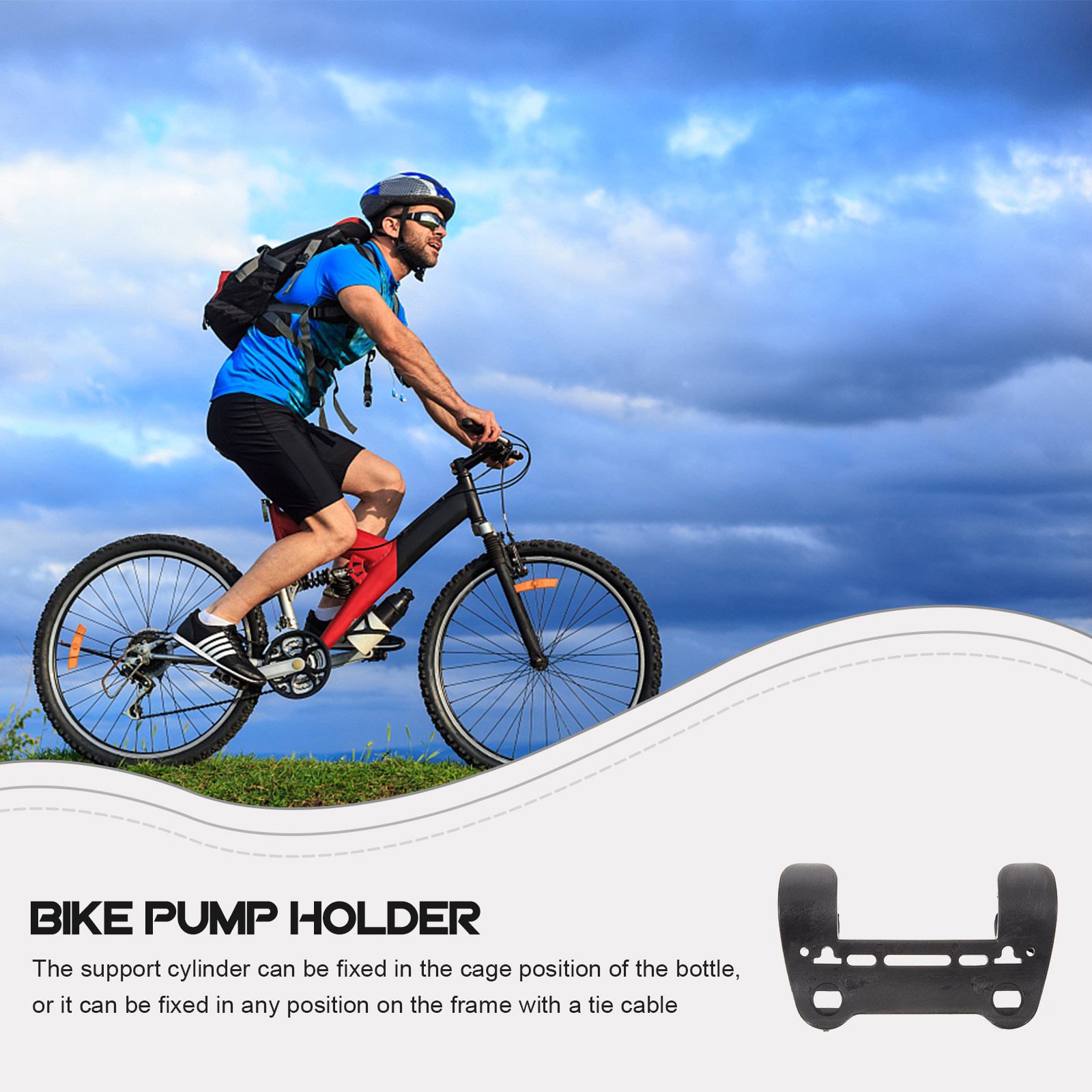 Bike Pump Frame Mount - حامل مضخة دراجة عالمي من البلاستيك،