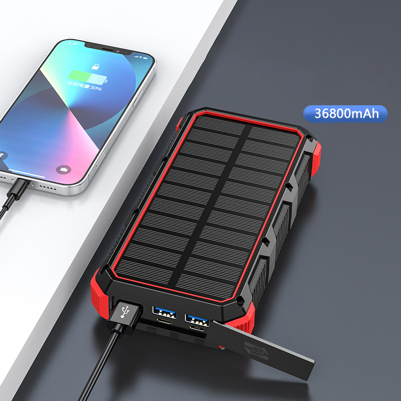 بنك الطاقة الشمسية 36800mAh مع - مراجعة Usb Charger Dynamo وسعره